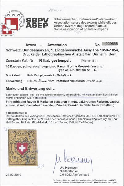 Stamp Auction Schweiz Rayon Ii Switzerland Liechtenstein Day 5 Lot 8322