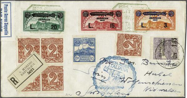 Lot 5165 - europe San Marino - Corinphila Auction AG Day 4- Europe & Overseas, Zeppelin-Mail, Die Sammlung Erivan (Part I), Schweiz & Liechtenstein Lot 5165 - europe San Marino - Corinphila Auction AG Day 4- Europe & Overseas, Zeppelin-Mail, Die Sammlung Erivan (Part I), Schweiz & Liechtenstein