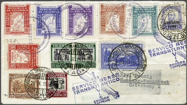 Lot 5171 - Overseas Colombia - Corinphila Auction AG Day 4- Europe & Overseas, Zeppelin-Mail, Die Sammlung Erivan (Part I), Schweiz & Liechtenstein Lot 5171 - Overseas Colombia - Corinphila Auction AG Day 4- Europe & Overseas, Zeppelin-Mail, Die Sammlung Erivan (Part I), Schweiz & Liechtenstein