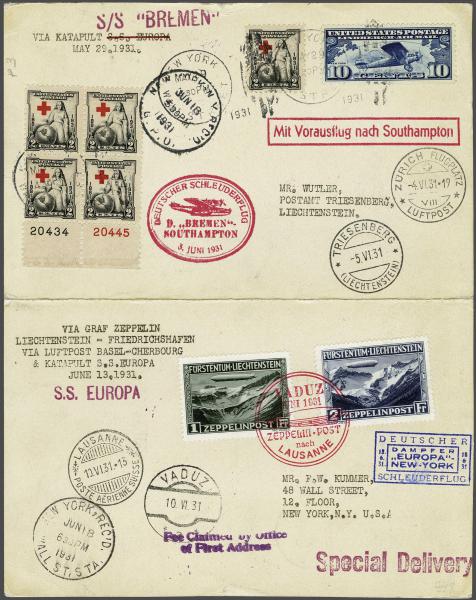 Lot 5078 - europe Liechtenstein -  Corinphila Auction AG Day 4- Europe & Overseas, Zeppelin-Mail, Die Sammlung Erivan (Part I), Schweiz & Liechtenstein