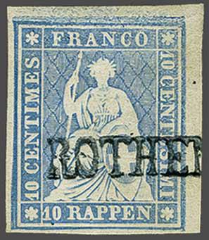 Lot 7221 - Switzerland Sitting Helvetia imperf. 'Strubel' - Corinphila Auction AG Day 5- Schweiz - Die Sammlung Erivan (Teil 1), Die Sammlung Jack Luder (Teil 5), Schweiz & Liechtenstein Lot 7221 - Switzerland Sitting Helvetia imperf. 'Strubel' - Corinphila Auction AG Day 5- Schweiz - Die Sammlung Erivan (Teil 1), Die Sammlung Jack Luder (Teil 5), Schweiz & Liechtenstein