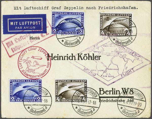 Lot 5046 - Overseas usa -  Corinphila Auction AG Day 4- Europe & Overseas, Zeppelin-Mail, Die Sammlung Erivan (Part I), Schweiz & Liechtenstein