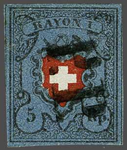 Lot 7334 - Switzerland Rayon I darkblue -  Corinphila Auction AG Day 5- Schweiz - Die Sammlung Erivan (Teil 1), Die Sammlung Jack Luder (Teil 5), Schweiz & Liechtenstein