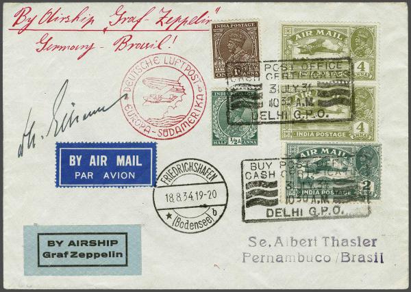 Lot 5148 - brit. colonies india -  Corinphila Auction AG Day 4- Europe & Overseas, Zeppelin-Mail, Die Sammlung Erivan (Part I), Schweiz & Liechtenstein