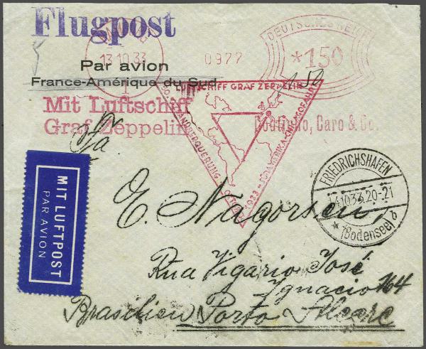 Lot 5087 - germany zeppelin mail -  Corinphila Auction AG Day 4- Europe & Overseas, Zeppelin-Mail, Die Sammlung Erivan (Part I), Schweiz & Liechtenstein