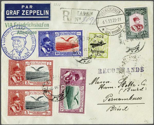 Lot 5158 - Overseas iran -  Corinphila Auction AG Day 4- Europe & Overseas, Zeppelin-Mail, Die Sammlung Erivan (Part I), Schweiz & Liechtenstein
