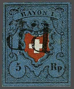 Lot 7329 - Switzerland Rayon I darkblue -  Corinphila Auction AG Day 5- Schweiz - Die Sammlung Erivan (Teil 1), Die Sammlung Jack Luder (Teil 5), Schweiz & Liechtenstein