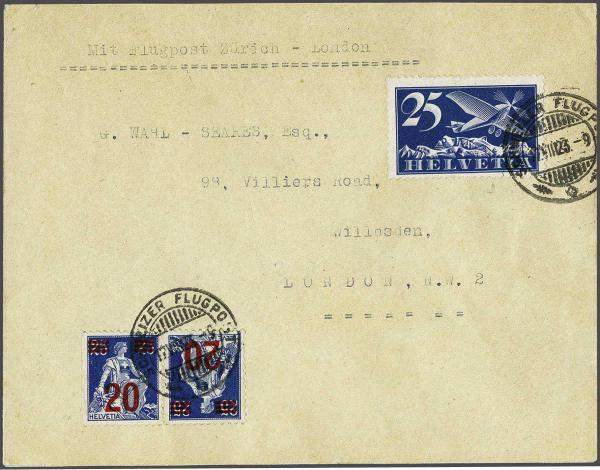 Lot 8337 - Switzerland airmail - Corinphila Auction AG Day 4- Europe & Overseas, Zeppelin-Mail, Die Sammlung Erivan (Part I), Schweiz & Liechtenstein Lot 8337 - Switzerland airmail - Corinphila Auction AG Day 4- Europe & Overseas, Zeppelin-Mail, Die Sammlung Erivan (Part I), Schweiz & Liechtenstein