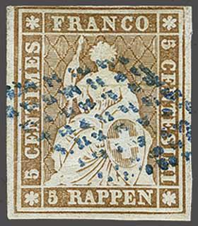 Lot 7215 - Switzerland Sitting Helvetia imperf. 'Strubel' - Corinphila Auction AG Day 5- Schweiz - Die Sammlung Erivan (Teil 1), Die Sammlung Jack Luder (Teil 5), Schweiz & Liechtenstein Lot 7215 - Switzerland Sitting Helvetia imperf. 'Strubel' - Corinphila Auction AG Day 5- Schweiz - Die Sammlung Erivan (Teil 1), Die Sammlung Jack Luder (Teil 5), Schweiz & Liechtenstein