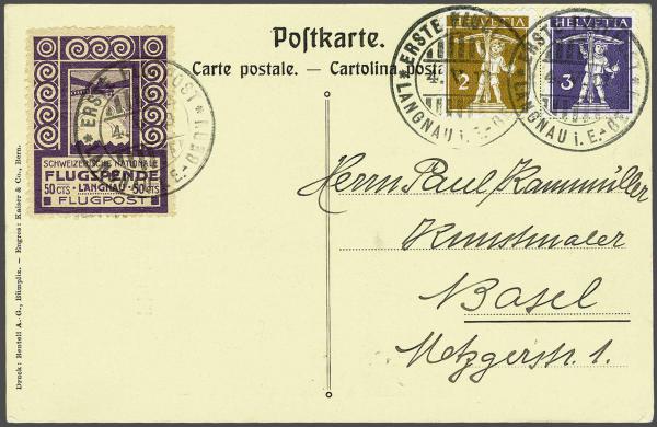 Lot 8295 - Switzerland airmail - Corinphila Auction AG Day 4- Europe & Overseas, Zeppelin-Mail, Die Sammlung Erivan (Part I), Schweiz & Liechtenstein Lot 8295 - Switzerland airmail - Corinphila Auction AG Day 4- Europe & Overseas, Zeppelin-Mail, Die Sammlung Erivan (Part I), Schweiz & Liechtenstein
