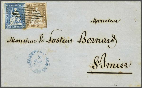 Lot 7443 - Switzerland Sitting Helvetia imperf. 'Strubel' -  Corinphila Auction AG Day 5- Schweiz - Die Sammlung Erivan (Teil 1), Die Sammlung Jack Luder (Teil 5), Schweiz & Liechtenstein