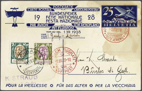 Lot 8324 - europe Liechtenstein - Corinphila Auction AG Day 4- Europe & Overseas, Zeppelin-Mail, Die Sammlung Erivan (Part I), Schweiz & Liechtenstein Lot 8324 - europe Liechtenstein - Corinphila Auction AG Day 4- Europe & Overseas, Zeppelin-Mail, Die Sammlung Erivan (Part I), Schweiz & Liechtenstein