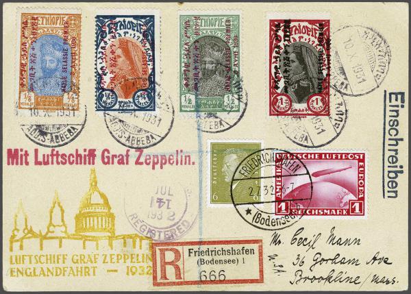 Lot 5111 - Overseas Ethiopia - Corinphila Auction AG Day 4- Europe & Overseas, Zeppelin-Mail, Die Sammlung Erivan (Part I), Schweiz & Liechtenstein Lot 5111 - Overseas Ethiopia - Corinphila Auction AG Day 4- Europe & Overseas, Zeppelin-Mail, Die Sammlung Erivan (Part I), Schweiz & Liechtenstein