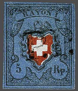 Lot 7337 - Switzerland Rayon I darkblue -  Corinphila Auction AG Day 5- Schweiz - Die Sammlung Erivan (Teil 1), Die Sammlung Jack Luder (Teil 5), Schweiz & Liechtenstein