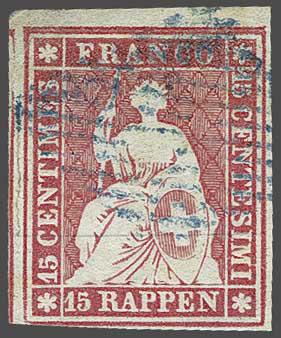Lot 7208 - Switzerland Sitting Helvetia imperf. 'Strubel' - Corinphila Auction AG Day 5- Schweiz - Die Sammlung Erivan (Teil 1), Die Sammlung Jack Luder (Teil 5), Schweiz & Liechtenstein Lot 7208 - Switzerland Sitting Helvetia imperf. 'Strubel' - Corinphila Auction AG Day 5- Schweiz - Die Sammlung Erivan (Teil 1), Die Sammlung Jack Luder (Teil 5), Schweiz & Liechtenstein