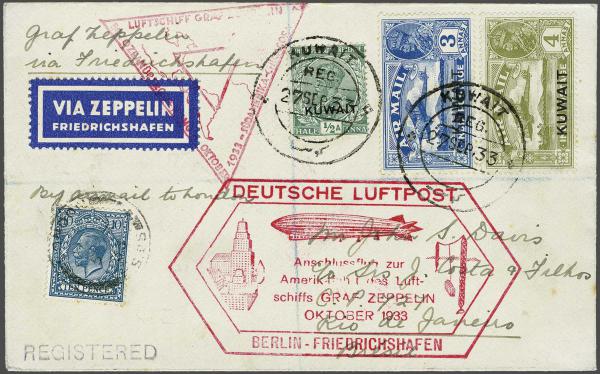 Lot 5150 - Overseas kuwait -  Corinphila Auction AG Day 4- Europe & Overseas, Zeppelin-Mail, Die Sammlung Erivan (Part I), Schweiz & Liechtenstein