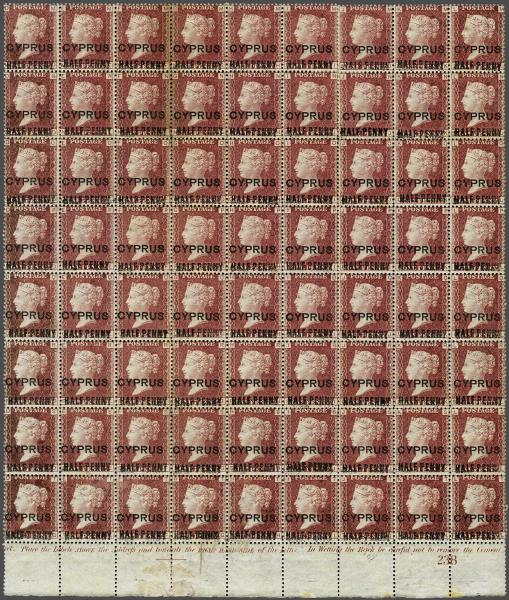 Lot 1895 - brit. colonies Cyprus - Corinphila Auction AG Day 3 - Great Britain, British Colonies, Pre-Union South Africa - the Besançon Collection (Part Ii) Lot 1895 - brit. colonies Cyprus - Corinphila Auction AG Day 3 - Great Britain, British Colonies, Pre-Union South Africa - the Besançon Collection (Part Ii)