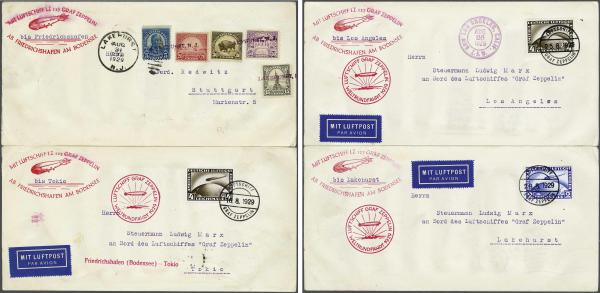 Lot 5041 - germany zeppelin mail -  Corinphila Auction AG Day 4- Europe & Overseas, Zeppelin-Mail, Die Sammlung Erivan (Part I), Schweiz & Liechtenstein