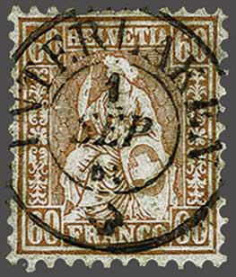 Lot 7481 - Switzerland sitting helvetia perf. -  Corinphila Auction AG Day 5- Schweiz - Die Sammlung Erivan (Teil 1), Die Sammlung Jack Luder (Teil 5), Schweiz & Liechtenstein