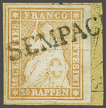 Lot 7467 - Switzerland Sitting Helvetia imperf. 'Strubel' - Corinphila Auction AG Day 5- Schweiz - Die Sammlung Erivan (Teil 1), Die Sammlung Jack Luder (Teil 5), Schweiz & Liechtenstein Lot 7467 - Switzerland Sitting Helvetia imperf. 'Strubel' - Corinphila Auction AG Day 5- Schweiz - Die Sammlung Erivan (Teil 1), Die Sammlung Jack Luder (Teil 5), Schweiz & Liechtenstein