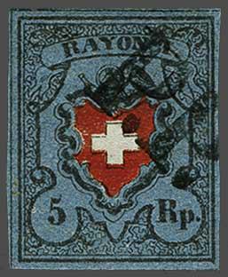 Lot 7325 - Switzerland Rayon I darkblue -  Corinphila Auction AG Day 5- Schweiz - Die Sammlung Erivan (Teil 1), Die Sammlung Jack Luder (Teil 5), Schweiz & Liechtenstein