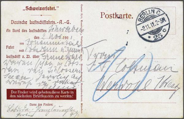Lot 5016 - germany zeppelin mail -  Corinphila Auction AG Day 4- Europe & Overseas, Zeppelin-Mail, Die Sammlung Erivan (Part I), Schweiz & Liechtenstein