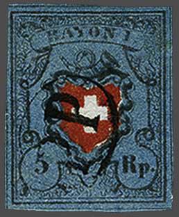 Lot 7338 - Switzerland Rayon I darkblue -  Corinphila Auction AG Day 5- Schweiz - Die Sammlung Erivan (Teil 1), Die Sammlung Jack Luder (Teil 5), Schweiz & Liechtenstein