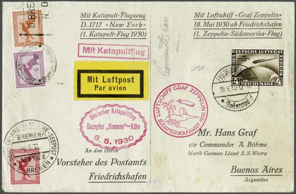 Lot 5047 - germany zeppelin mail -  Corinphila Auction AG Day 4- Europe & Overseas, Zeppelin-Mail, Die Sammlung Erivan (Part I), Schweiz & Liechtenstein