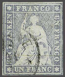 Lot 7463 - Switzerland Sitting Helvetia imperf. 'Strubel' - Corinphila Auction AG Day 5- Schweiz - Die Sammlung Erivan (Teil 1), Die Sammlung Jack Luder (Teil 5), Schweiz & Liechtenstein Lot 7463 - Switzerland Sitting Helvetia imperf. 'Strubel' - Corinphila Auction AG Day 5- Schweiz - Die Sammlung Erivan (Teil 1), Die Sammlung Jack Luder (Teil 5), Schweiz & Liechtenstein