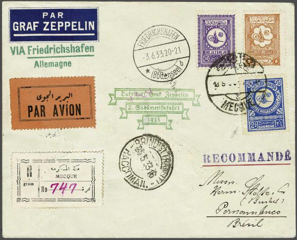 Lot 5184 - Overseas Saudi Arabia - Corinphila Auction AG Day 4- Europe & Overseas, Zeppelin-Mail, Die Sammlung Erivan (Part I), Schweiz & Liechtenstein Lot 5184 - Overseas Saudi Arabia - Corinphila Auction AG Day 4- Europe & Overseas, Zeppelin-Mail, Die Sammlung Erivan (Part I), Schweiz & Liechtenstein