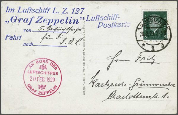 Lot 5035 - germany zeppelin mail -  Corinphila Auction AG Day 4- Europe & Overseas, Zeppelin-Mail, Die Sammlung Erivan (Part I), Schweiz & Liechtenstein