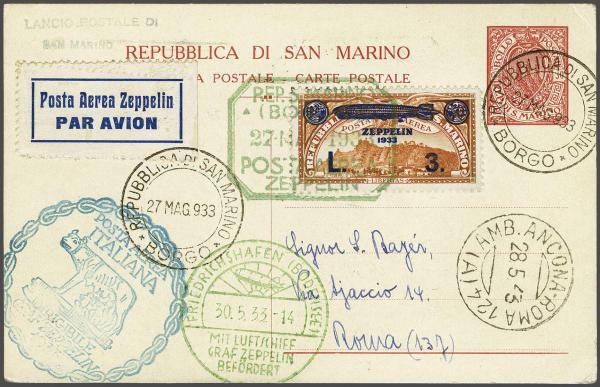 Lot 5166 - europe San Marino - Corinphila Auction AG Day 4- Europe & Overseas, Zeppelin-Mail, Die Sammlung Erivan (Part I), Schweiz & Liechtenstein Lot 5166 - europe San Marino - Corinphila Auction AG Day 4- Europe & Overseas, Zeppelin-Mail, Die Sammlung Erivan (Part I), Schweiz & Liechtenstein