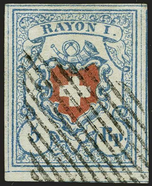 Lot 7028 - Switzerland rayon i light blue -  Corinphila Auction AG Day 5- Schweiz - Die Sammlung Erivan (Teil 1), Die Sammlung Jack Luder (Teil 5), Schweiz & Liechtenstein