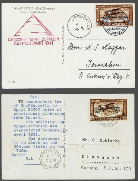 Lot 5077 - brit. colonies egypt kingdom -  Corinphila Auction AG Day 4- Europe & Overseas, Zeppelin-Mail, Die Sammlung Erivan (Part I), Schweiz & Liechtenstein