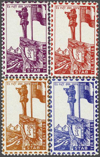 Lot 8262 - Switzerland soldier stamps - Corinphila Auction AG Day 4- Europe & Overseas, Zeppelin-Mail, Die Sammlung Erivan (Part I), Schweiz & Liechtenstein Lot 8262 - Switzerland soldier stamps - Corinphila Auction AG Day 4- Europe & Overseas, Zeppelin-Mail, Die Sammlung Erivan (Part I), Schweiz & Liechtenstein
