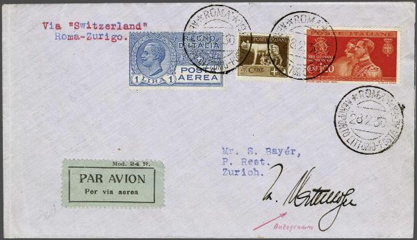 Lot 8349 - Switzerland airmail - Corinphila Auction AG Day 4- Europe & Overseas, Zeppelin-Mail, Die Sammlung Erivan (Part I), Schweiz & Liechtenstein Lot 8349 - Switzerland airmail - Corinphila Auction AG Day 4- Europe & Overseas, Zeppelin-Mail, Die Sammlung Erivan (Part I), Schweiz & Liechtenstein