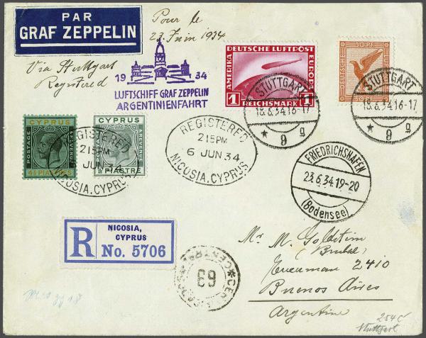 Lot 5156 - brit. colonies Cyprus -  Corinphila Auction AG Day 4- Europe & Overseas, Zeppelin-Mail, Die Sammlung Erivan (Part I), Schweiz & Liechtenstein