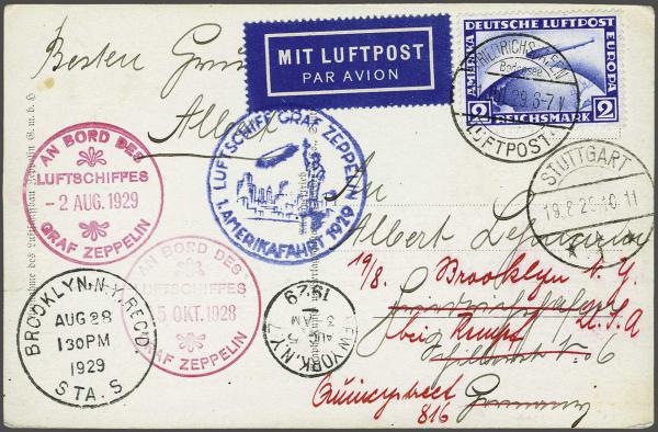 Lot 5039 - germany zeppelin mail -  Corinphila Auction AG Day 4- Europe & Overseas, Zeppelin-Mail, Die Sammlung Erivan (Part I), Schweiz & Liechtenstein