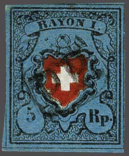Lot 7335 - Switzerland Rayon I darkblue -  Corinphila Auction AG Day 5- Schweiz - Die Sammlung Erivan (Teil 1), Die Sammlung Jack Luder (Teil 5), Schweiz & Liechtenstein