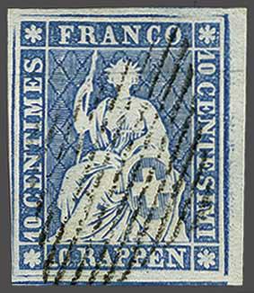 Lot 7233 - Switzerland Sitting Helvetia imperf. 'Strubel' - Corinphila Auction AG Day 5- Schweiz - Die Sammlung Erivan (Teil 1), Die Sammlung Jack Luder (Teil 5), Schweiz & Liechtenstein Lot 7233 - Switzerland Sitting Helvetia imperf. 'Strubel' - Corinphila Auction AG Day 5- Schweiz - Die Sammlung Erivan (Teil 1), Die Sammlung Jack Luder (Teil 5), Schweiz & Liechtenstein