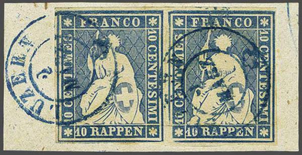 Lot 7206 - Switzerland Sitting Helvetia imperf. 'Strubel' - Corinphila Auction AG Day 5- Schweiz - Die Sammlung Erivan (Teil 1), Die Sammlung Jack Luder (Teil 5), Schweiz & Liechtenstein Lot 7206 - Switzerland Sitting Helvetia imperf. 'Strubel' - Corinphila Auction AG Day 5- Schweiz - Die Sammlung Erivan (Teil 1), Die Sammlung Jack Luder (Teil 5), Schweiz & Liechtenstein