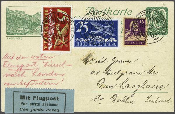 Lot 8338 - Switzerland airmail - Corinphila Auction AG Day 4- Europe & Overseas, Zeppelin-Mail, Die Sammlung Erivan (Part I), Schweiz & Liechtenstein Lot 8338 - Switzerland airmail - Corinphila Auction AG Day 4- Europe & Overseas, Zeppelin-Mail, Die Sammlung Erivan (Part I), Schweiz & Liechtenstein