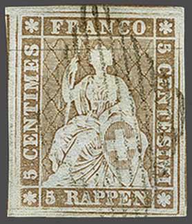 Lot 7231 - Switzerland Sitting Helvetia imperf. 'Strubel' - Corinphila Auction AG Day 5- Schweiz - Die Sammlung Erivan (Teil 1), Die Sammlung Jack Luder (Teil 5), Schweiz & Liechtenstein Lot 7231 - Switzerland Sitting Helvetia imperf. 'Strubel' - Corinphila Auction AG Day 5- Schweiz - Die Sammlung Erivan (Teil 1), Die Sammlung Jack Luder (Teil 5), Schweiz & Liechtenstein
