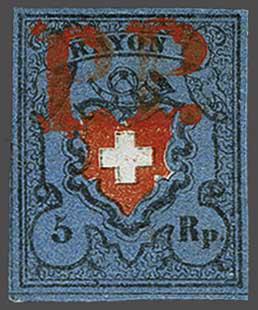 Lot 7324 - Switzerland Rayon I darkblue -  Corinphila Auction AG Day 5- Schweiz - Die Sammlung Erivan (Teil 1), Die Sammlung Jack Luder (Teil 5), Schweiz & Liechtenstein