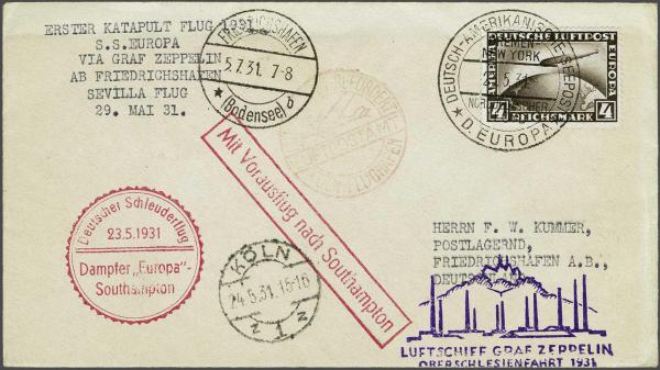 Lot 5080 - germany zeppelin mail -  Corinphila Auction AG Day 4- Europe & Overseas, Zeppelin-Mail, Die Sammlung Erivan (Part I), Schweiz & Liechtenstein