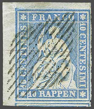 Lot 7222 - Switzerland Sitting Helvetia imperf. 'Strubel' - Corinphila Auction AG Day 5- Schweiz - Die Sammlung Erivan (Teil 1), Die Sammlung Jack Luder (Teil 5), Schweiz & Liechtenstein Lot 7222 - Switzerland Sitting Helvetia imperf. 'Strubel' - Corinphila Auction AG Day 5- Schweiz - Die Sammlung Erivan (Teil 1), Die Sammlung Jack Luder (Teil 5), Schweiz & Liechtenstein
