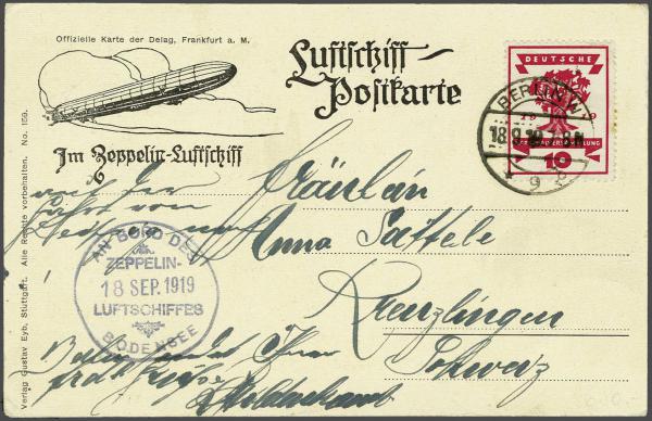 Lot 5029 - germany zeppelin mail -  Corinphila Auction AG Day 4- Europe & Overseas, Zeppelin-Mail, Die Sammlung Erivan (Part I), Schweiz & Liechtenstein