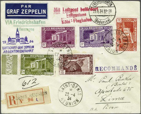 Lot 5137 - french colonies Reunión -  Corinphila Auction AG Day 4- Europe & Overseas, Zeppelin-Mail, Die Sammlung Erivan (Part I), Schweiz & Liechtenstein