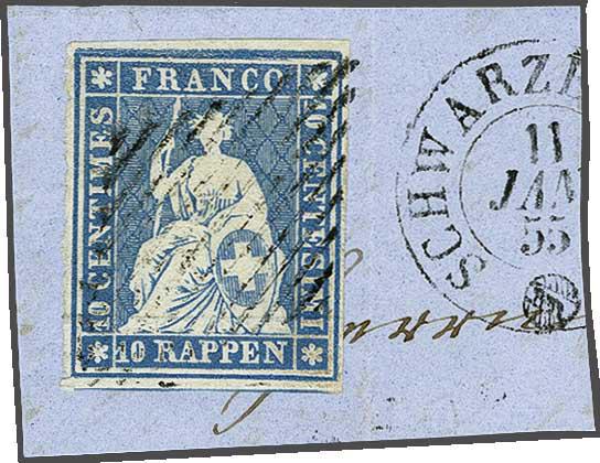 Lot 7431 - Switzerland Sitting Helvetia imperf. 'Strubel' -  Corinphila Auction AG Day 5- Schweiz - Die Sammlung Erivan (Teil 1), Die Sammlung Jack Luder (Teil 5), Schweiz & Liechtenstein
