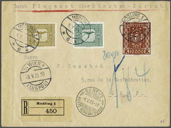 Lot 8321 - Switzerland airmail - Corinphila Auction AG Day 4- Europe & Overseas, Zeppelin-Mail, Die Sammlung Erivan (Part I), Schweiz & Liechtenstein Lot 8321 - Switzerland airmail - Corinphila Auction AG Day 4- Europe & Overseas, Zeppelin-Mail, Die Sammlung Erivan (Part I), Schweiz & Liechtenstein